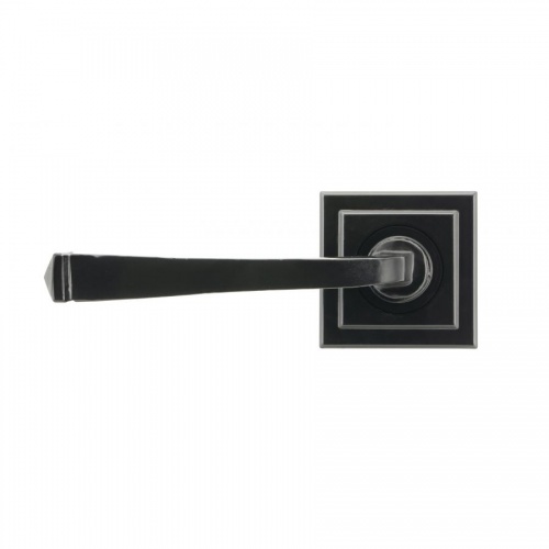 Black Avon Round Lever on Rose Set (Square Rose)